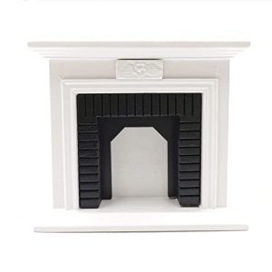 SXFSE 1:12 Dollhouse Vintage Wooden Fireplace