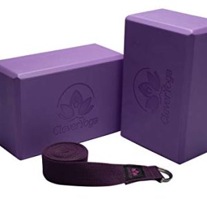 Clever Yoga Blocks & Strap Set – Lightweight, Sweat-Repelling Foam