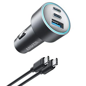 Anker 67W 3-Port USB-C Car Charger Adapter with Cable