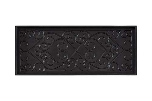 Anji Mountain 34.5" Black Coir & Rubber Boot Tray - Image 11