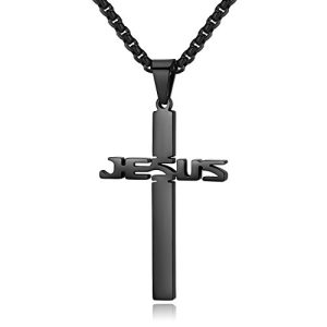 REVEMCN Stainless Steel Jesus Cross Pendant Necklace – Faith Gift