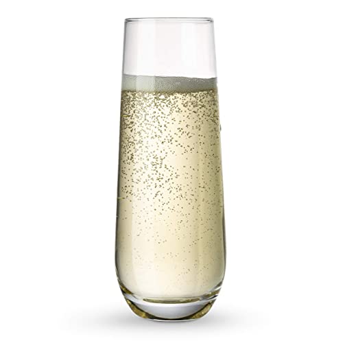 KooK Stemless Champagne Flutes Set of 8 - 9.4oz Dishwasher Safe - Image 4