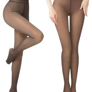 Zibnwek 220g Control Top Fleece Lined Tights S-M