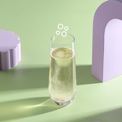 JoyJolt Milo Stemless Champagne Flutes Set - 8 Crystal Glasses - Image 7