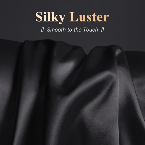 DOWNSTORIA Satin Body Pillow Cover 20x54 Black - Image 2