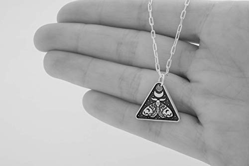 Sterling Silver Moon Moth Necklace - Unique Hawkmoth Jewelry - Image 5