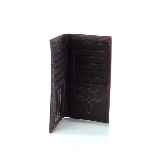 Ariat Men's Distressed Leather Rodeo Wallet | Silver Concho - Image 5