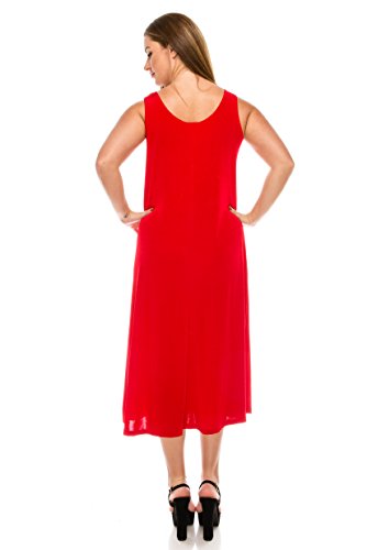 Casual Red Tank Maxi Dress - Sleeveless & Flowy - Image 4