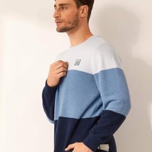 DAVID ARCHY Men’s Ultra-Soft Fleece Pajama Set – Navy