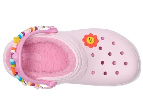 Crocs Classic Lined Kids Clog - Warm & Comfy Pink - Image 2