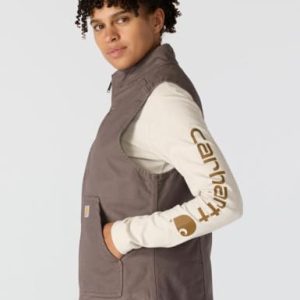 Carhartt Women’s Relaxed Fit Washed Duck Sherpa-Lined Vest