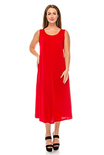 Casual Red Tank Maxi Dress - Sleeveless & Flowy