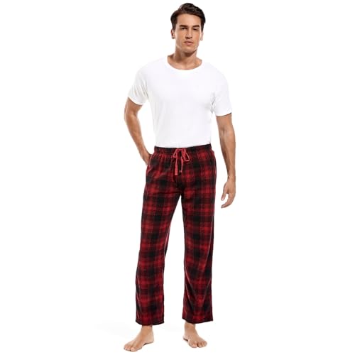 Men's Plaid Fleece Pajama Pants - Warm Lounge PJs - Image 4