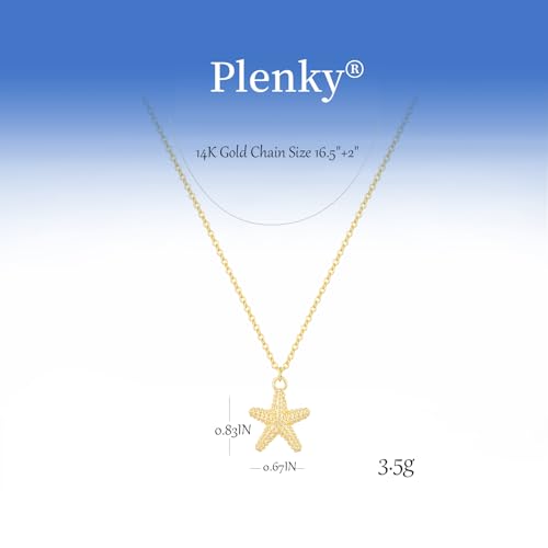 Dainty Starfish Charm Necklace - 14K Gold Plated Beach Jewelry - Image 6