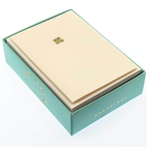 Shamrock Gold Foil Notecards - 10 Boxed Blank Cards - Image 3