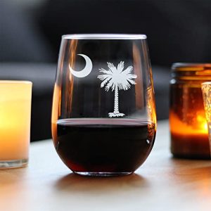 Bevvee South Carolina Flag 17oz Stemless Wine Glass