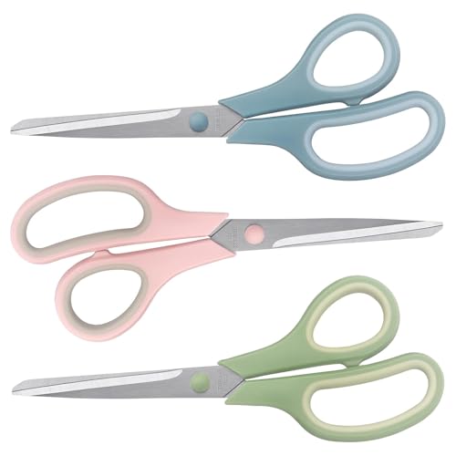 LONGKEY All-Purpose 8.5 Inch Scissors - 3 Pack Comfort-Grip - Image 8