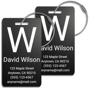 Personalized Metal Initial Luggage Tags – Pack of 2