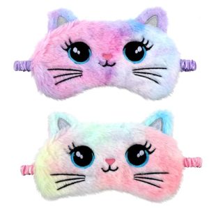 Cute Cat Plush Sleep Mask 2-Pack: Soft & Comfortable