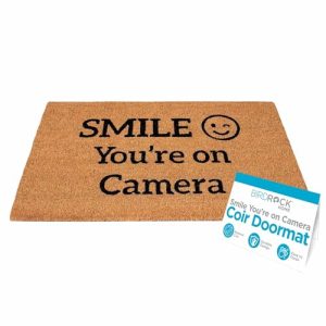 BIRDROCK HOME “Smile You’re On Camera” Doormat – 18×30