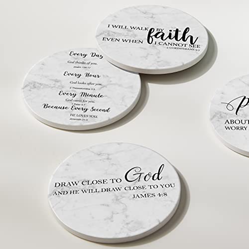 Hoomey Bible Verse Coasters - Set of 6 Ceramic & Cork - Image 6
