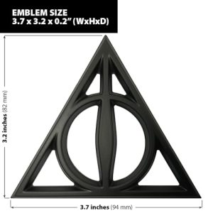 Harry Potter Deathly Hallows Car Emblem – Matte Black 3D