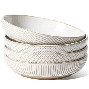 LE TAUCI 46oz Ceramic Pasta Bowls – Set of 4