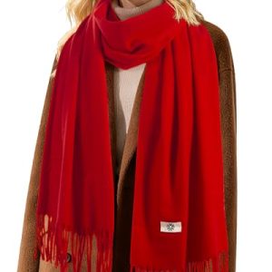 Fygicub Women’s Classic Red Fringe Winter Scarf Shawl