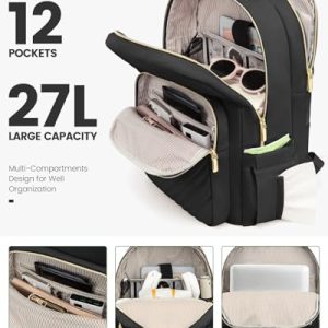 LOVEVOOK Quilted Laptop Backpack Purse with USB Port