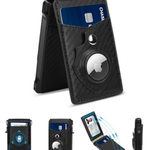 Men’s Smart AirTag Wallet – RFID Blocking Pop-Up