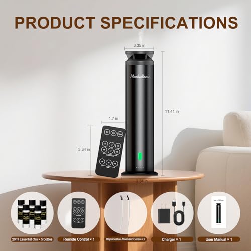 Monhallnow Waterless Diffuser Kit: 1000 Sq Ft & Oils - Image 2