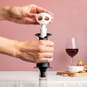 OTOTO Spookelier Wine Saver Pump & Skull Bottle Stoppers