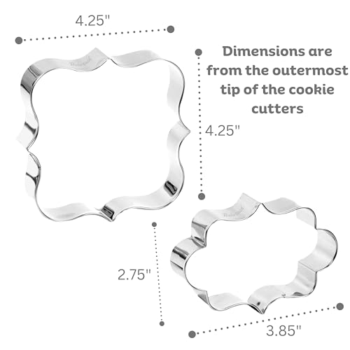 Bakerpan Stainless Steel Plaque Frame Cookie Cutters - Set of 2 - Image 3