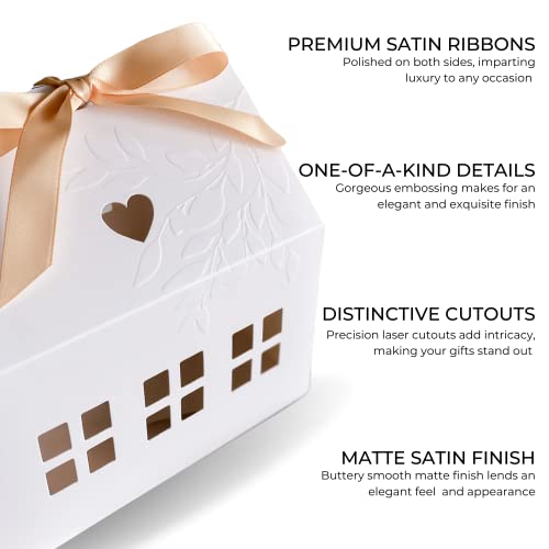 House Shaped Gift Boxes with Ribbons - 20 Pcs - Image 3