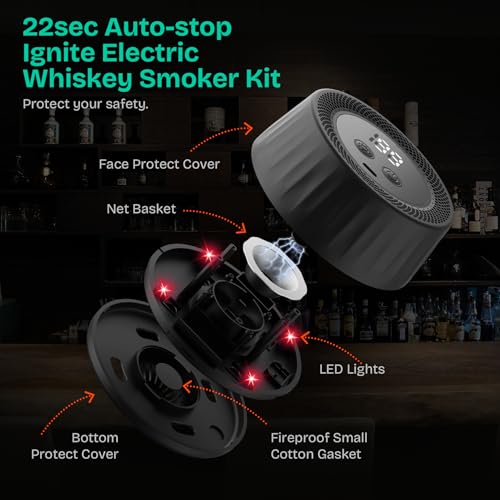 Electric Whiskey Smoker Kit: LED, Ice Cubes & Wood Chips - Image 3