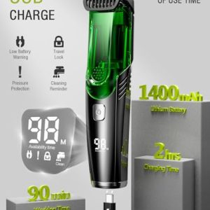 SHPAVVER Vacuum Beard Trimmer for Men – Less Mess