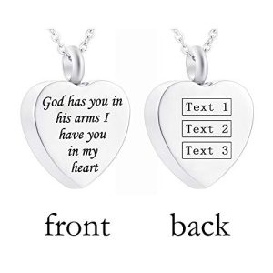 Personalized Urn Necklace for Ashes – Angel Wing & Birthstone Keepsake