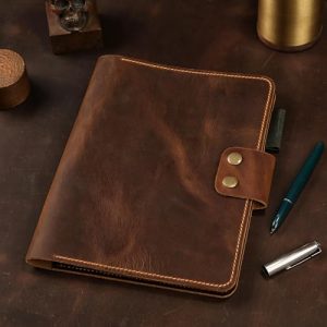 Personalized Vintage Leather Composition Notebook Cover