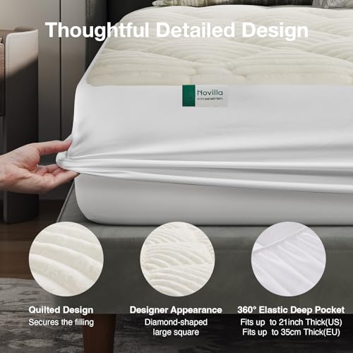 Novilla Soft Queen Mattress Topper - Plush & Warm Comfort - Image 6