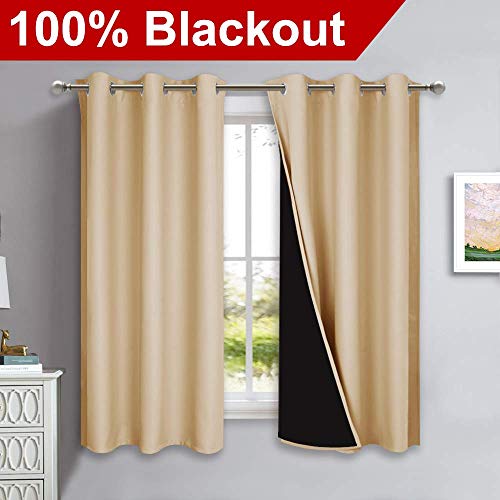 NICETOWN Full Blackout Curtain Panels - Biscotti Beige - Image 3