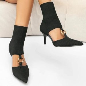 NEWBELLA MOUSSE FIT Women’s Slip-On Kitten Heel Boots