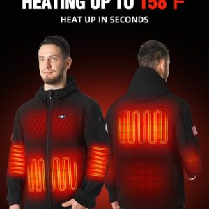 WASOTO Men’s Heated Jacket | 18400mAh Battery | Windproof