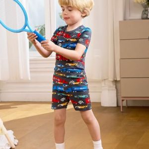 Bamboo Viscose Toddler Car Pajamas – Boys & Girls Summer PJs