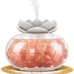 Vyaime Salt Lamp Diffuser: Himalayan Lotus LED Light