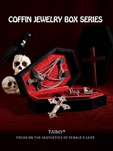 TAIMY Coffin Jewelry Box - Gothic Velvet Organizer - Image 6