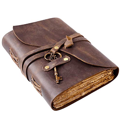 Vintage Leather Journal: Handmade Deckle Edge Sketchbook
