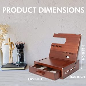 Solid Walnut Wood Nightstand Organizer & Docking Station