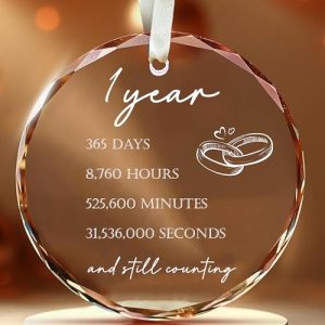 First Wedding Anniversary Glass Ornament – Couple Keepsake