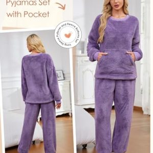 Wiepux Women’s Fleece Pajama Set – Warm 2-Piece Winter Lounge