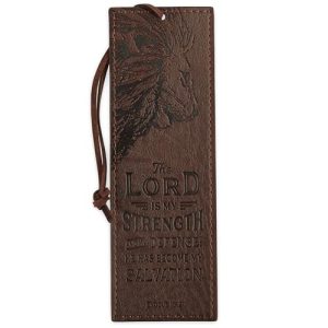 Men’s “The Lord Is My Strength” Vegan Leather Bookmark
